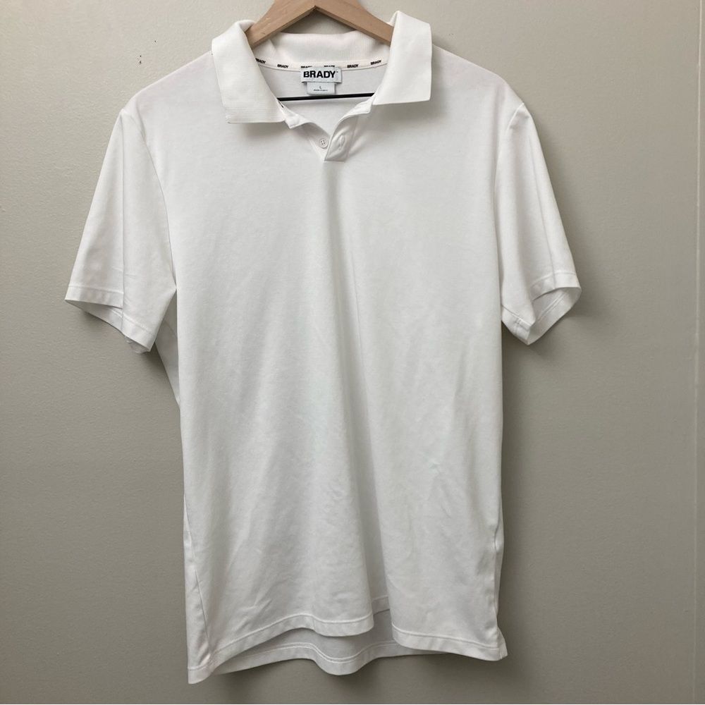 Brady Mens White Large Polo Golf Top Short Sleeve